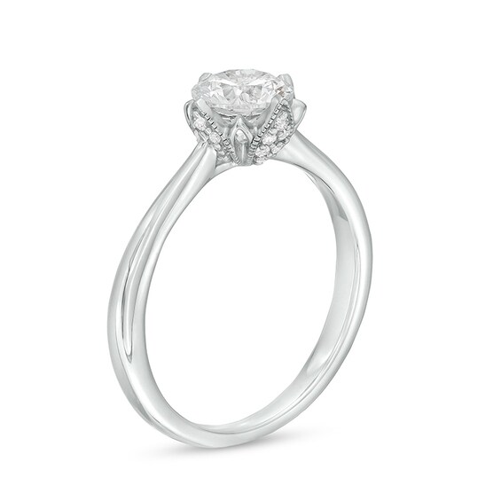Previously Owned - Celebration Ideal 1 CT. T.w. Diamond Frame Engagement Ring in 14K White Gold