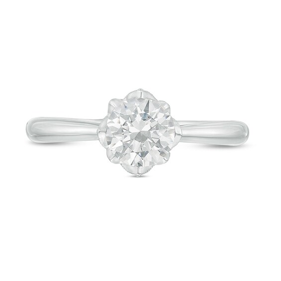 Previously Owned - Celebration Ideal 1 CT. T.w. Diamond Frame Engagement Ring in 14K White Gold