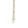Thumbnail Image 2 of Previously Owned - 2 CT. T.W. Baguette and Round Diamond Crossover Link Bracelet in 10K Gold - 7.5"