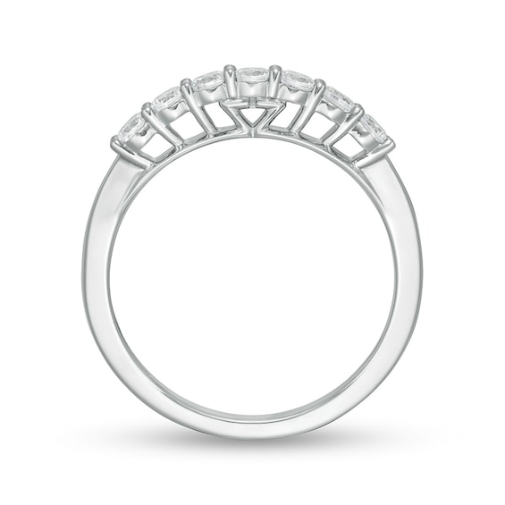 Previously Owned - Zales Private Collection 1/2 CT. T.w. Colourless Diamond Seven Stone Wedding Band in 14K White Gold