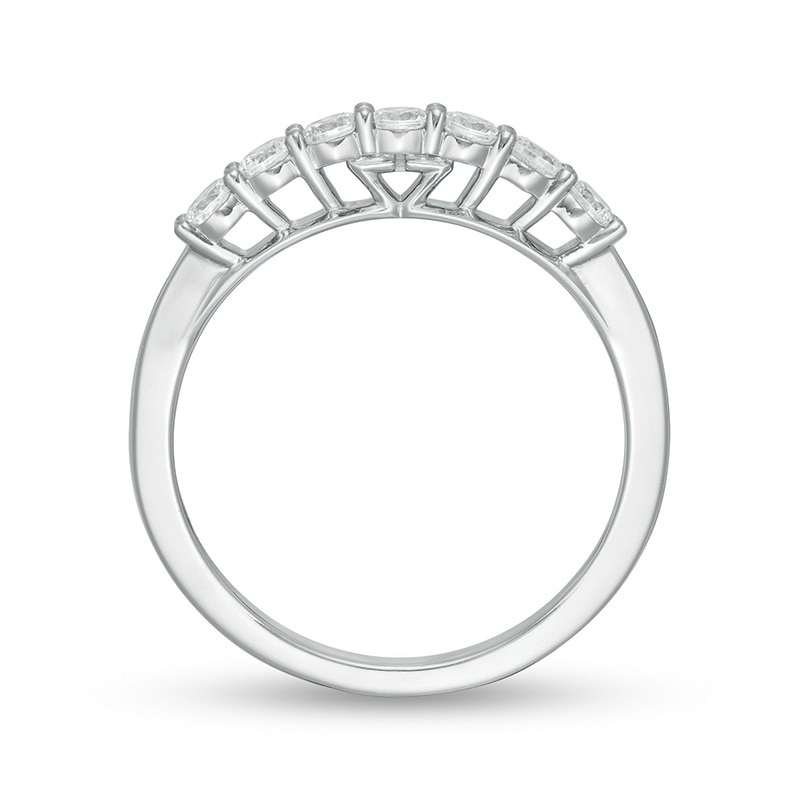 Main Image 3 of Previously Owned - Zales Private Collection 1/2 CT. T.W. Colourless Diamond Seven Stone Wedding Band in 14K White Gold
