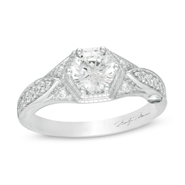 Previously Owned - Marilyn Monroe™ Collection 1 CT. T.W. Diamond Hexagonal Art Deco Engagement Ring in 14K White Gold