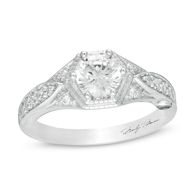 Main Image 1 of Previously Owned - Marilyn Monroe™ Collection 1 CT. T.W. Diamond Hexagonal Art Deco Engagement Ring in 14K White Gold