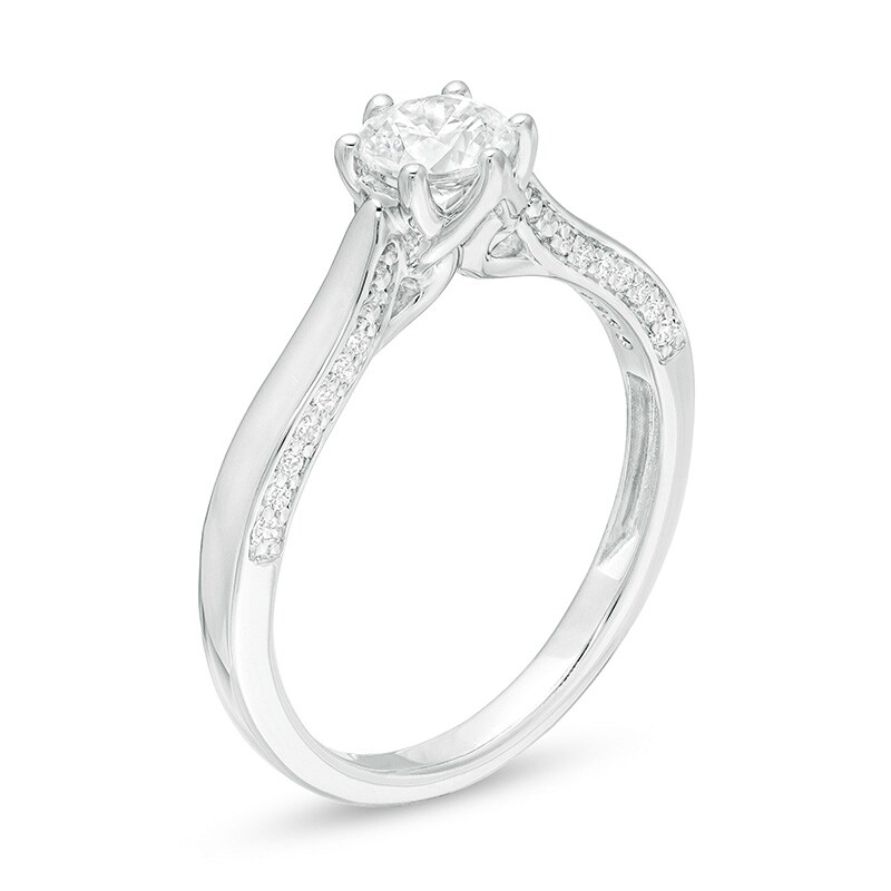Main Image 3 of Previously Owned - 3/4 CT. T.W. Diamond Engagement Ring in 14K White Gold