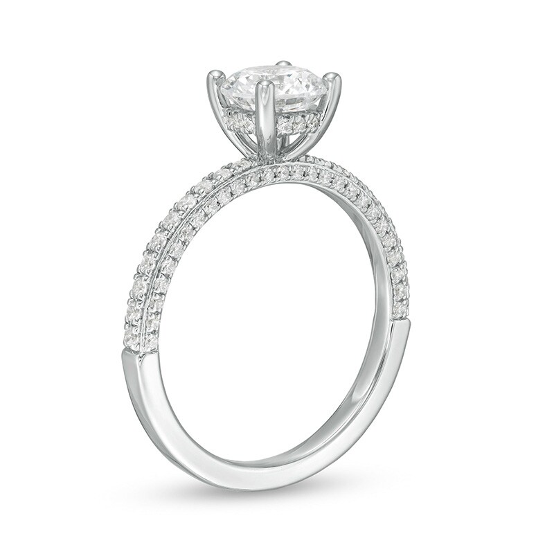 Main Image 3 of Previously Owned - Celebration Ideal 1 CT. T.W. Diamond Engagement Ring in 14K White Gold