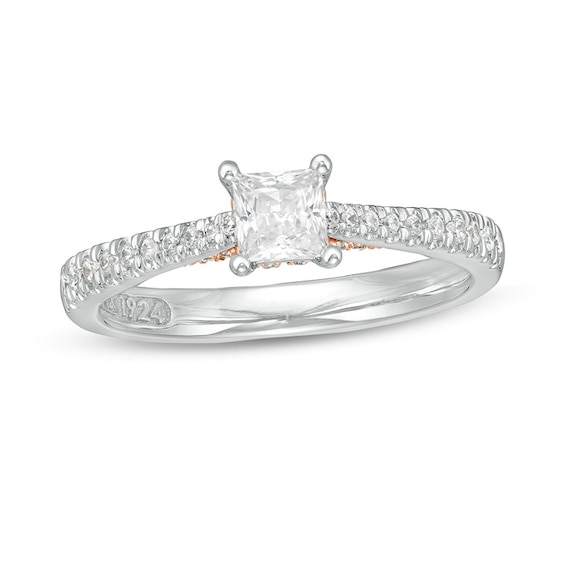 Previously Owned - Zales Private Collection 5/8 CT. T.w. Princess-Cut Diamond Engagement Ring in 14K Two-Tone Gold