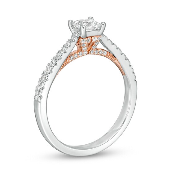 Previously Owned - Zales Private Collection 5/8 CT. T.w. Princess-Cut Diamond Engagement Ring in 14K Two-Tone Gold