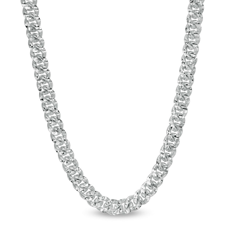 Main Image 1 of Previously Owned - Men's 6.0mm Diamond-Cut Cuban Link Chain Necklace in Solid Sterling Silver - 22"