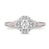 Thumbnail Image 4 of Previously Owned - Enchanted Disney Aurora 7/8 CT. T.W. Oval Diamond Frame Engagement Ring in 14K Two-Tone Gold