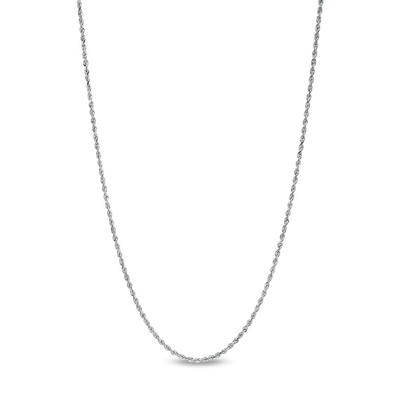 Previously Owned - 1.6mm Glitter Rope Chain Necklace in Solid 10K White Gold - 18"
