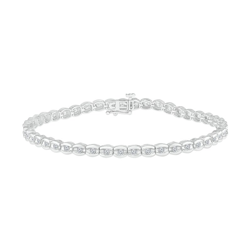 Main Image 2 of Previously Owned - 1 CT. T.W. Diamond Tennis Bracelet in 10K White Gold