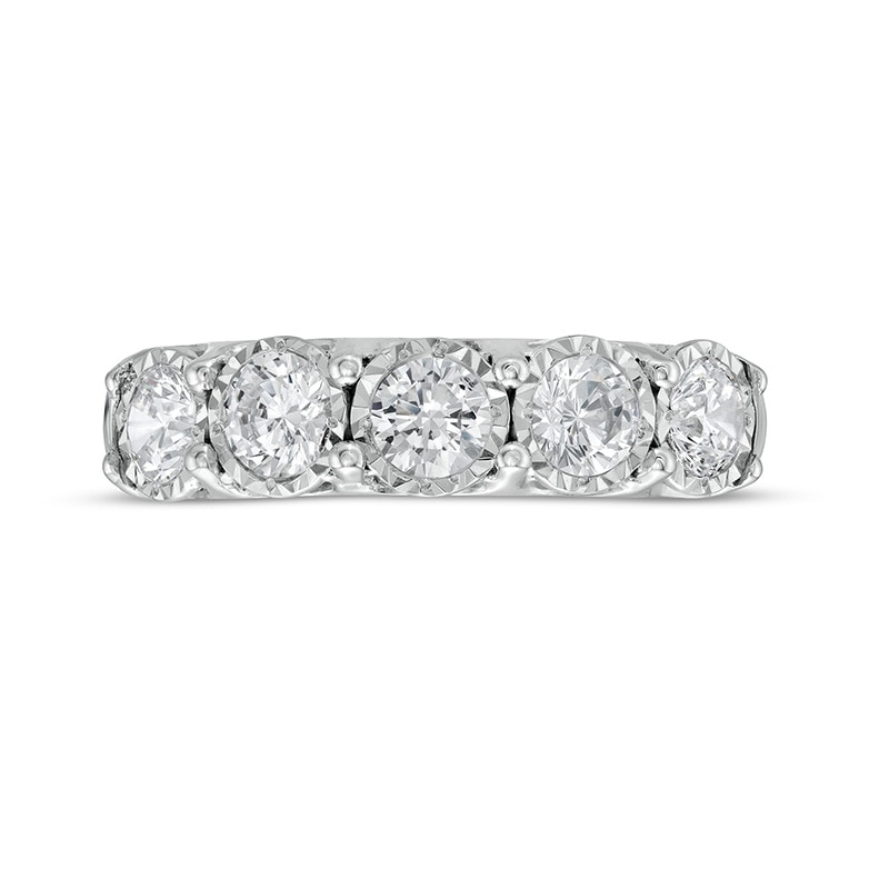Main Image 4 of Previously Owned - 1 CT. T.W. Diamond Five Stone Anniversary Band in 10K White Gold