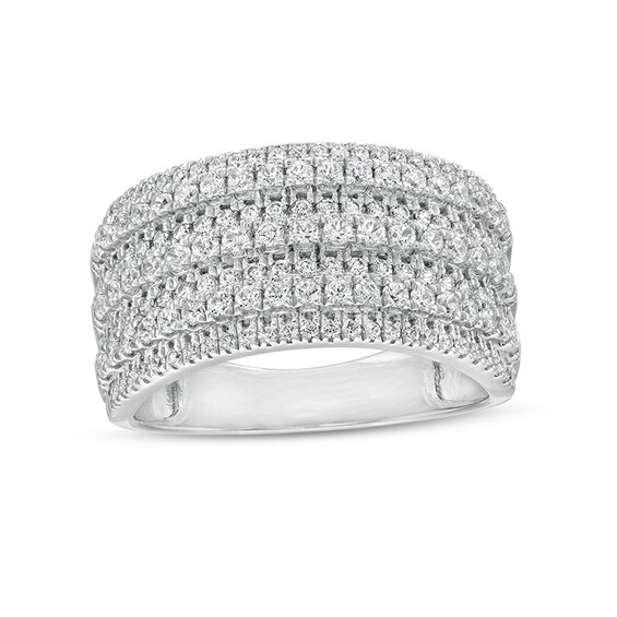 Previously Owned - 1 CT. T.w. Diamond Multi-Row Anniversary Band in 10K White Gold