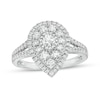 Thumbnail Image 1 of Previously Owned - 1 CT. T.W. Diamond Double Teardrop-Shaped Frame Vintage-Style Engagement Ring in 10K White Gold