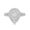 Thumbnail Image 4 of Previously Owned - 1 CT. T.W. Diamond Double Teardrop-Shaped Frame Vintage-Style Engagement Ring in 10K White Gold