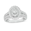 Previously Owned - 1 CT. T.w. Diamond Double Oval Frame Vintage-Style Split Shank Engagement Ring In 10K White Gold