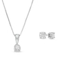 Thumbnail Image 1 of Previously Owned - 1/2 CT. T.W. Diamond Solitaire Pendant and Stud Earrings Set in 10K White Gold (I/I3)