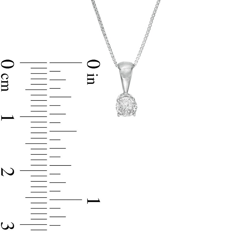 Main Image 4 of Previously Owned - 1/2 CT. T.W. Diamond Solitaire Pendant and Stud Earrings Set in 10K White Gold (I/I3)