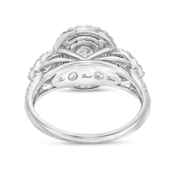 Previously Owned - 1 CT. T.w. Diamond Past Present FutureÂ® Double Oval Frame Engagement Ring in 10K White Gold