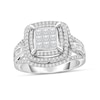 Thumbnail Image 1 of Previously Owned - 1-3/4 CT. T.W. Composite Diamond Cushion Frame Engagement Ring in 14K White Gold