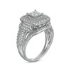 Thumbnail Image 3 of Previously Owned - 1 CT. T.W. Princess Multi-Diamond Double Frame Vintage-Style Engagement Ring in 10K White Gold
