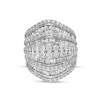 Thumbnail Image 1 of Previously Owned - 3 CT. T.W. Baguette and Round Diamond Multi-Row Ring in 10K White Gold