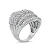 Thumbnail Image 3 of Previously Owned - 3 CT. T.W. Baguette and Round Diamond Multi-Row Ring in 10K White Gold