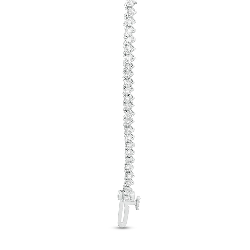 Main Image 2 of Previously Owned - 3 CT. T.W. Diamond Graduated Tennis Necklace in 10K White Gold - 16"