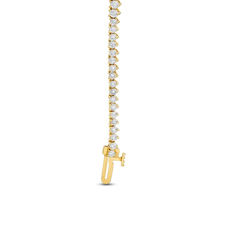 Main Image 2 of Previously Owned - 3 CT. T.W. Diamond Graduated Tennis Necklace in 10K Gold - 16"