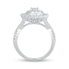 Thumbnail Image 3 of Previously Owned - 1-1/2 CT. T.W. Oval Diamond Frame Vintage-Style Multi-Row Engagement Ring in 14K White Gold