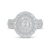 Thumbnail Image 4 of Previously Owned - 1-1/2 CT. T.W. Oval Diamond Frame Vintage-Style Multi-Row Engagement Ring in 14K White Gold