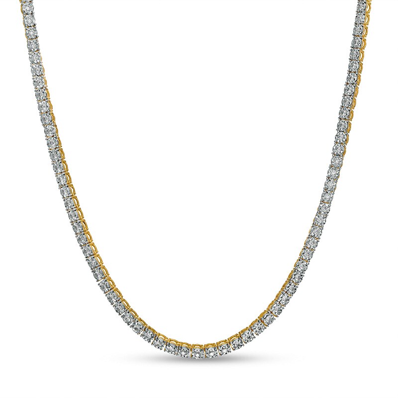 Main Image 1 of Previously Owned - Men's 3 CT. T.W. Diamond Tennis Necklace in 10K Gold - 20"