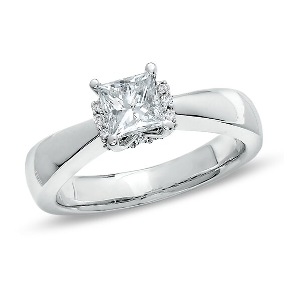 Previously Owned - 1 CT. T.w. Princess-Cut Diamond Ribbon Ring in 14K White Gold