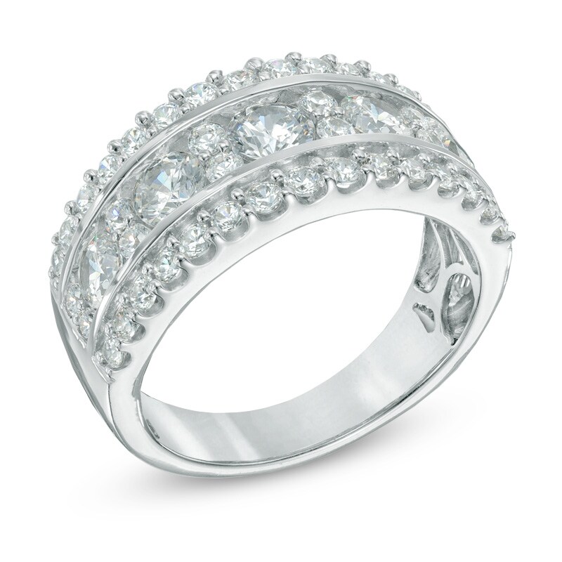 Main Image 2 of Previously Owned - 2 CT. T.W. Diamond Anniversary Band in 14K White Gold