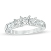 Thumbnail Image 1 of Previously Owned - 1/2 CT. T.W. Princess-Cut Diamond Past Present Future® Engagement Ring in 10K White Gold