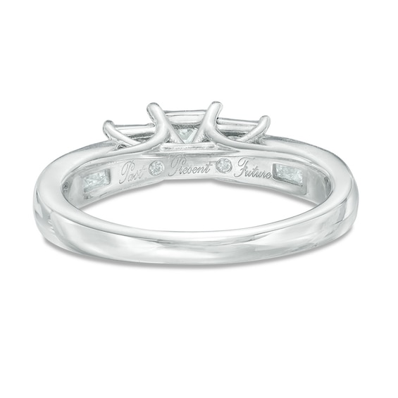 Previously Owned - 1/2 CT. T.w. Princess-Cut Diamond Past Present FutureÂ® Engagement Ring in 10K White Gold