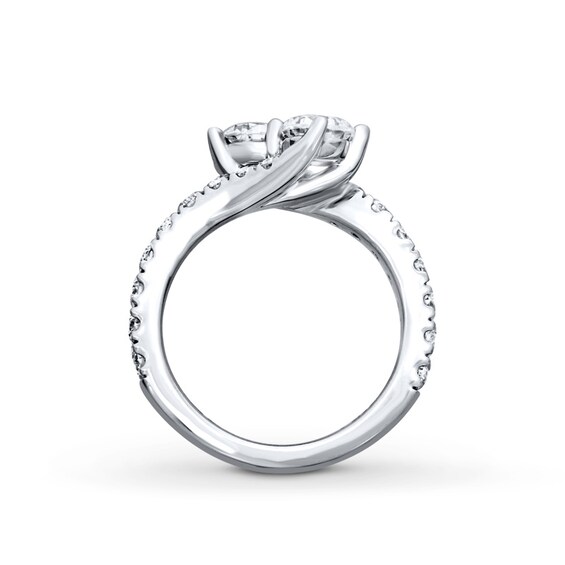 Previously Owned - Ever UsÂ® 2-1/2 CT. T.w. Two-Stone Diamond Bypass Ring in 14K White Gold