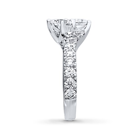Previously Owned - Ever UsÂ® 2-1/2 CT. T.w. Two-Stone Diamond Bypass Ring in 14K White Gold