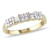 Thumbnail Image 1 of Previously Owned - 1/4 CT. T.W. Baguette and Round Diamond Alternating Two Row Anniversary Band in 10K Gold