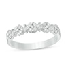 Thumbnail Image 1 of Previously Owned - 1/2 CT. T.W. Diamond Flower Anniversary Band in 14K White Gold