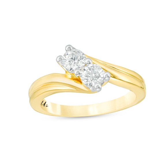 Previously Owned - Ever UsÂ® 5/8 CT. T.w. Two-Stone Diamond Bypass Ring In 14K Gold