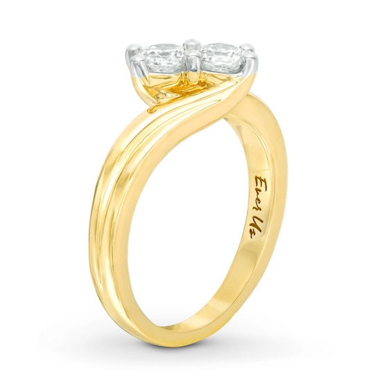 Previously Owned - Ever UsÂ® 5/8 CT. T.w. Two-Stone Diamond Bypass Ring in 14K Gold