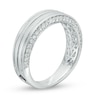 Thumbnail Image 2 of Previously Owned - Vera Wang Men's 1/2 CT. T.W. Diamond Edge Grooved Wedding Band in 14K White Gold