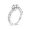 Thumbnail Image 3 of Previously Owned - 3/4 CT. T.W. Diamond Three Stone Double Row Bypass Engagement Ring in 14K White Gold