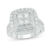 Previously Owned - 2 CT. T.w. Quad Princess-Cut Diamond Vintage-Style Multi-Row Engagement Ring In 14K White Gold