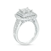 Thumbnail Image 3 of Previously Owned - 2 CT. T.W. Quad Princess-Cut Diamond Vintage-Style Multi-Row Engagement Ring in 14K White Gold