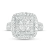 Thumbnail Image 4 of Previously Owned - 2 CT. T.W. Quad Princess-Cut Diamond Vintage-Style Multi-Row Engagement Ring in 14K White Gold