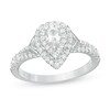 Thumbnail Image 1 of Previously Owned - Vera Wang Love Collection 3/4 CT. T.W. Pear-Shaped Diamond Frame Engagement Ring in 14K White Gold
