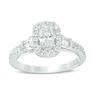 Thumbnail Image 1 of Previously Owned - Vera Wang Love Collection 1 CT. T.W. Oval Diamond Frame Engagement Ring in 14K White Gold