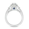 Thumbnail Image 3 of Previously Owned - Vera Wang Love Collection 1 CT. T.W. Oval Diamond Frame Engagement Ring in 14K White Gold